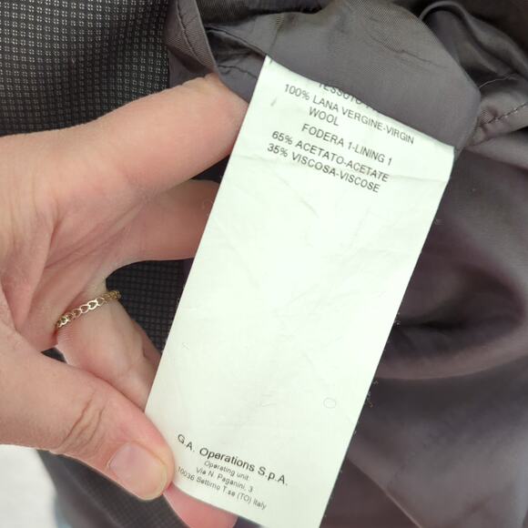 Armani Collezioni Blazer Jacket Men's 42L Virgin Wool Pattern Printed Suit Coat - Picture 7 of 9